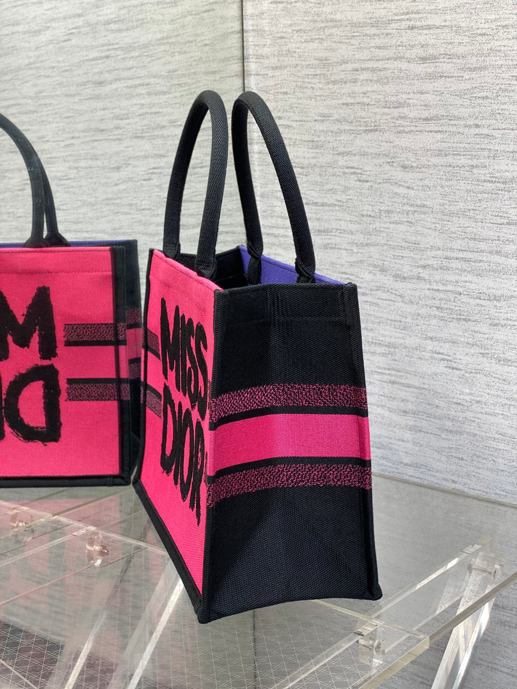 Dior Book Tote 36 in Cerise Red Mix Minsk Purple Canvas 226510