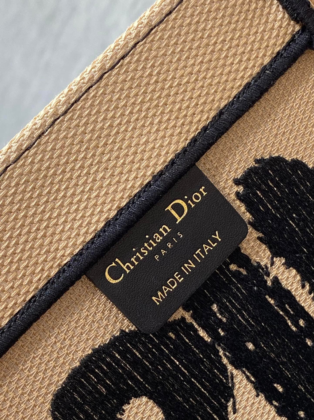 Book Tote 36 Beige and Black Miss Dior Graffiti Embroidery