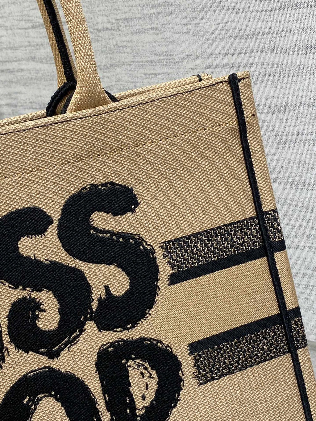 Book Tote 36 Beige and Black Miss Dior Graffiti Embroidery