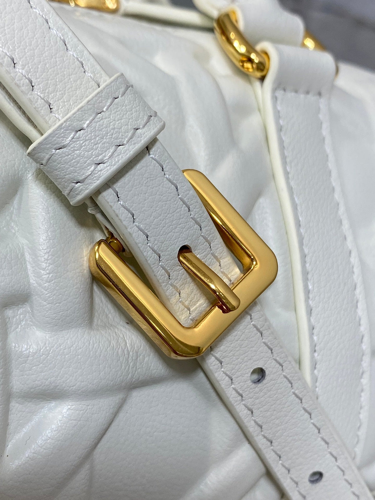 Dior Groove 17 Bag in White Macrocannage Calfskin with Gold Hardware