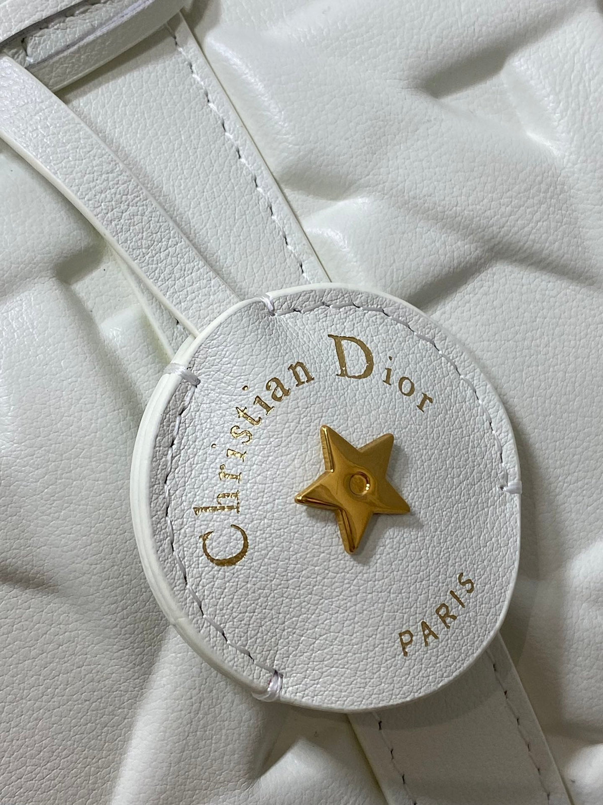 Dior Groove 25 Bag in White Macrocannage Calfskin with Gold Hardware