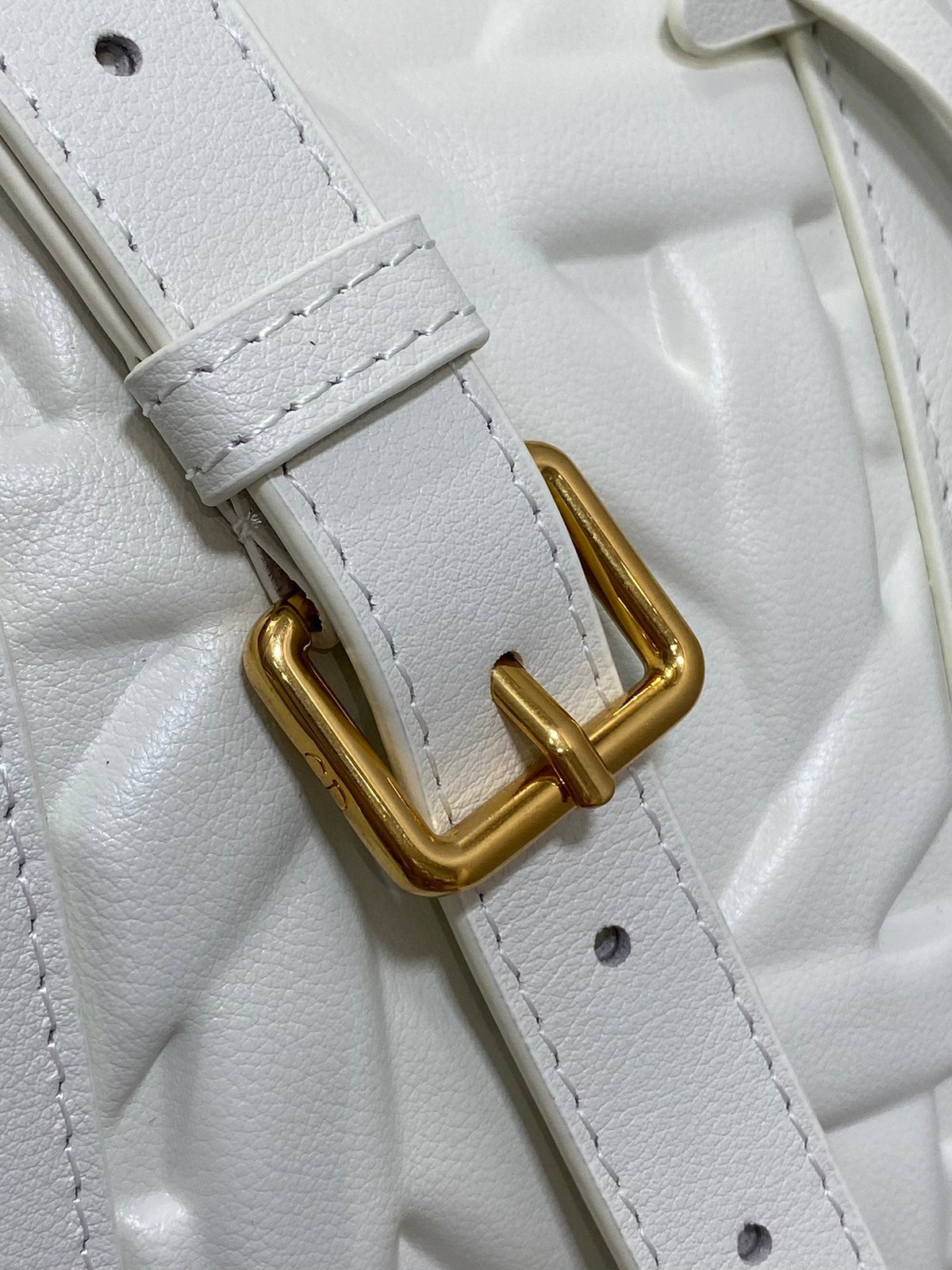 Dior Groove 25 Bag in White Macrocannage Calfskin with Gold Hardware