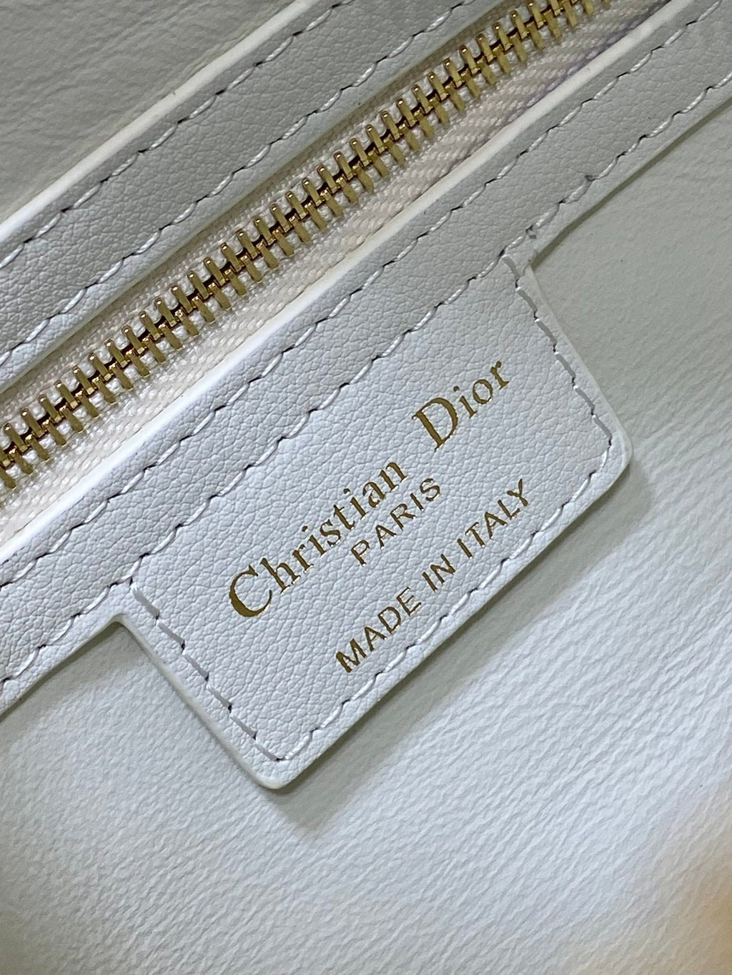 Dior Groove 25 Bag in White Macrocannage Calfskin with Gold Hardware