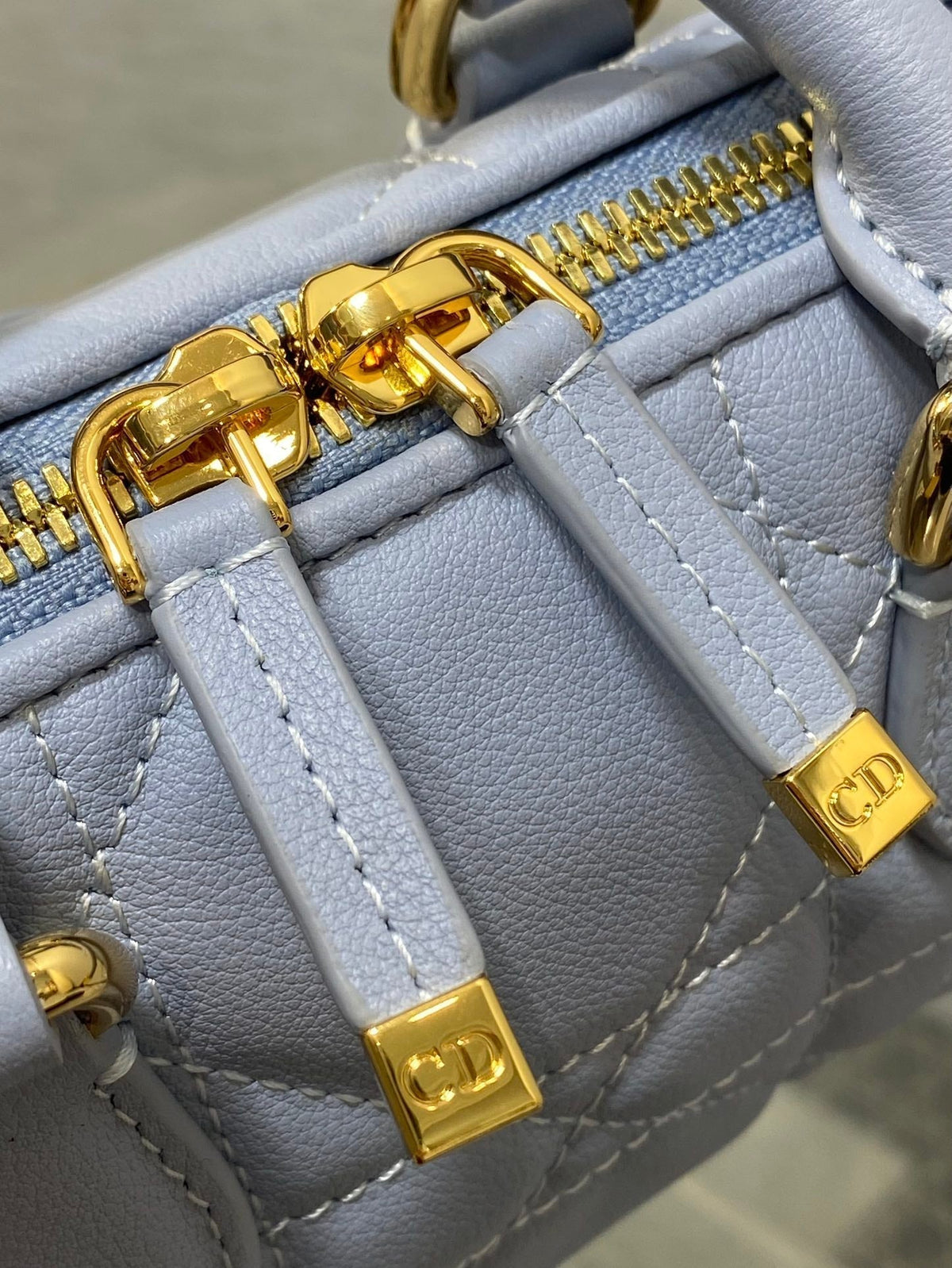 Dior Groove Mini 17 Bag in Light Blue Lambskin