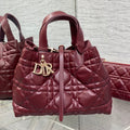 Dior Always Medium 28 Bag in Burgundy Red Macrocannage Calfskin
