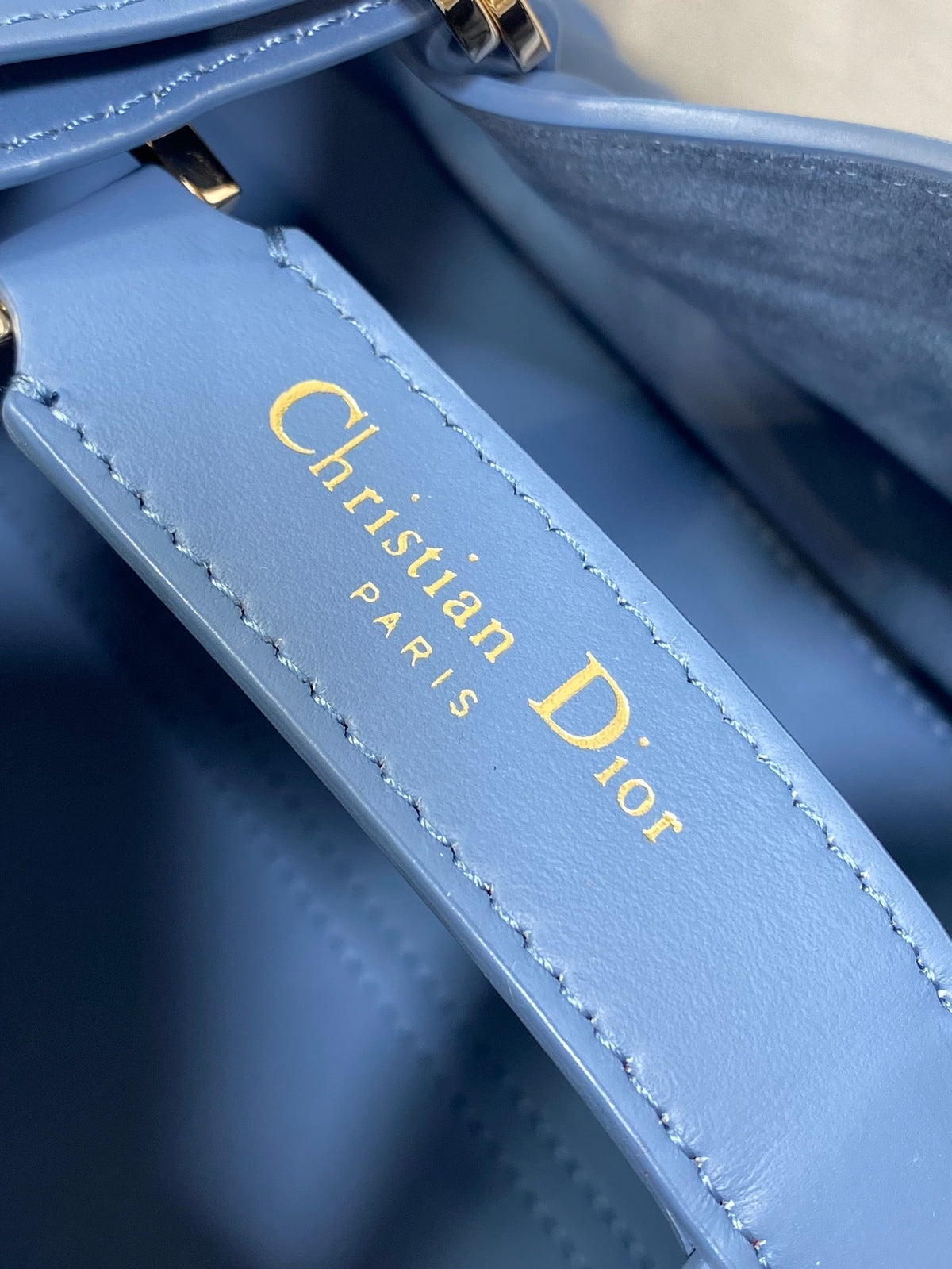 Dior Always Mini 23 Bag in Azure Blue Macrocannage Calfskin