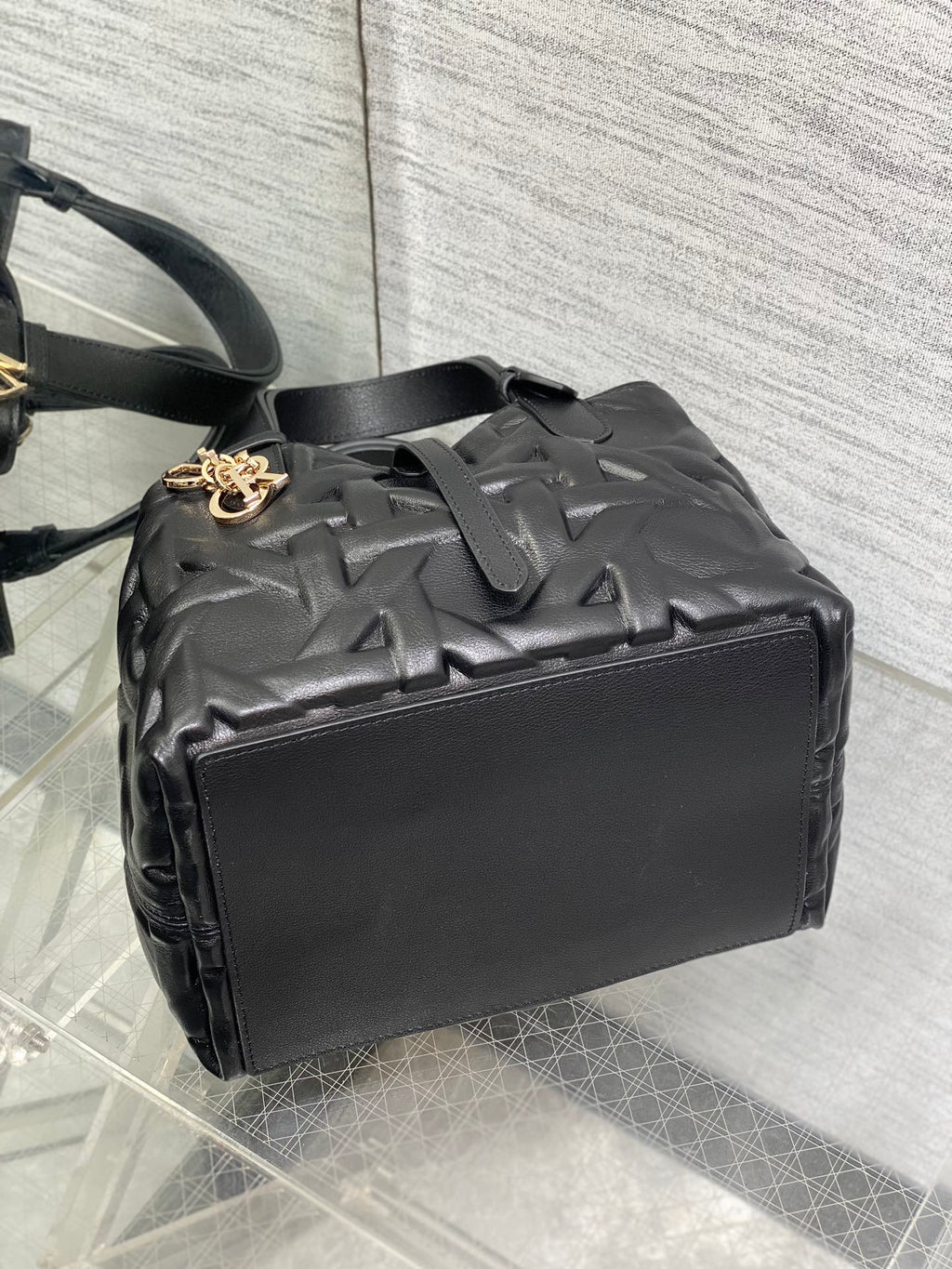 Dior Always Mini 23 Bag in Black Macrocannage Calfskin