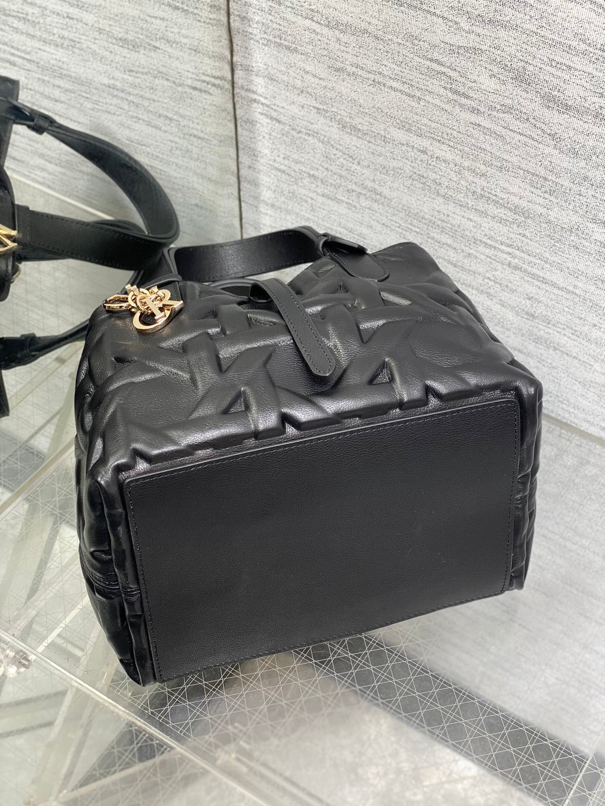 Dior Always Mini 23 Bag in Black Macrocannage Calfskin
