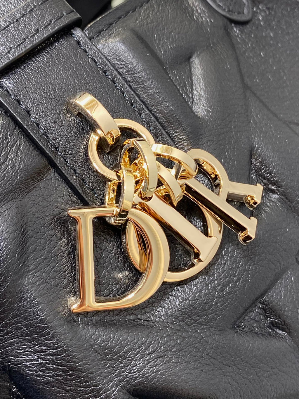 Dior Always Mini 23 Bag in Black Macrocannage Calfskin