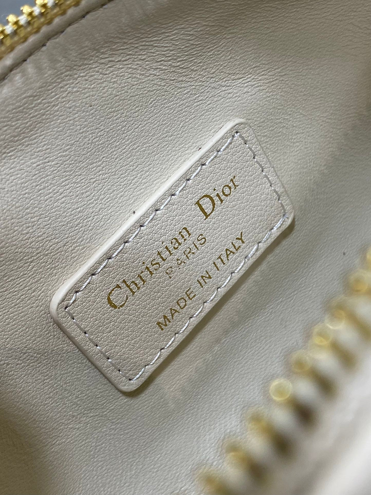 Dior Groove 17 Bag in White Cream Macrocannage Calfskin with Gold Hardware