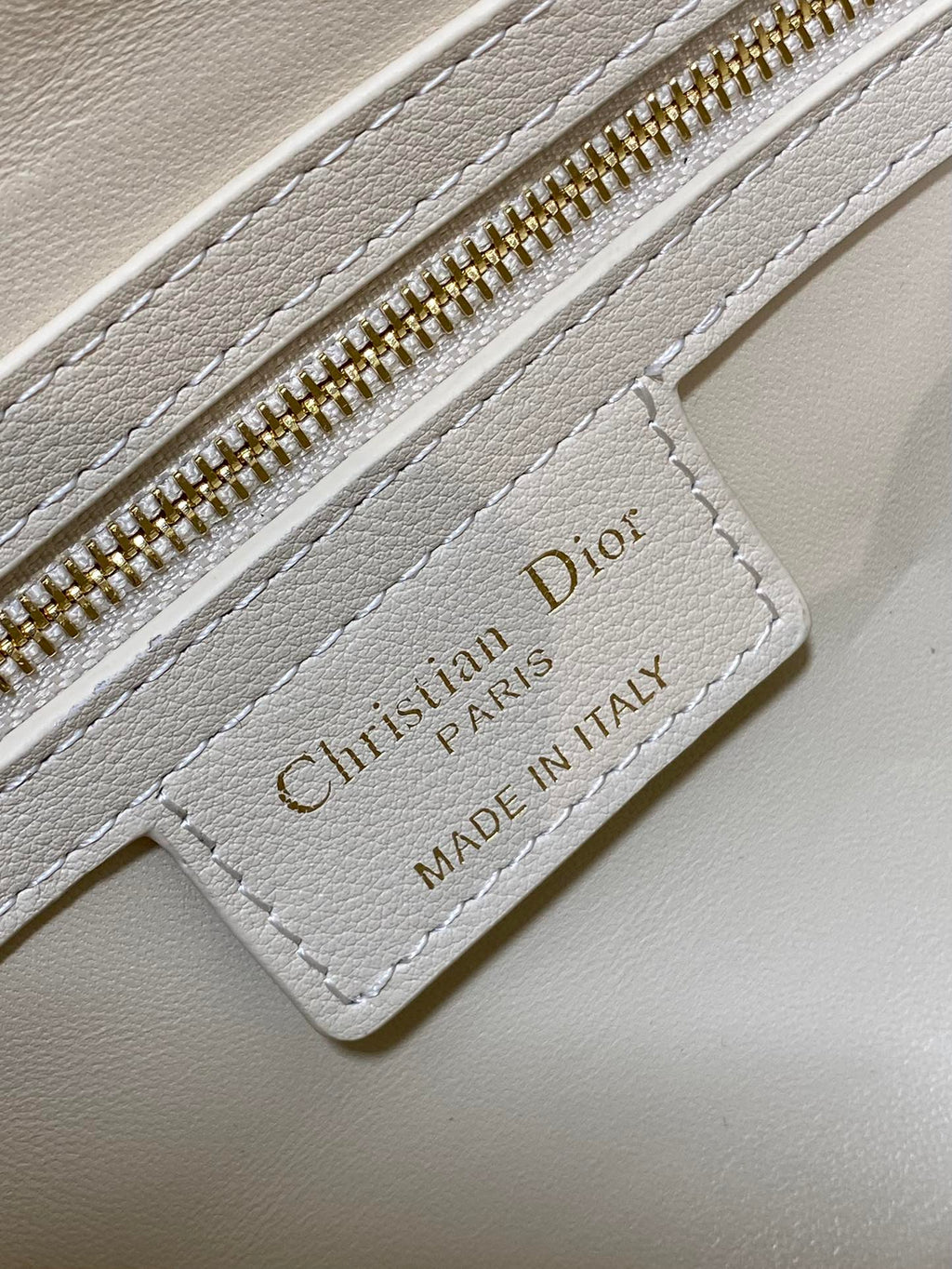 Dior Groove 20 Bag in White Cream Macrocannage Calfskin with Gold Hardware