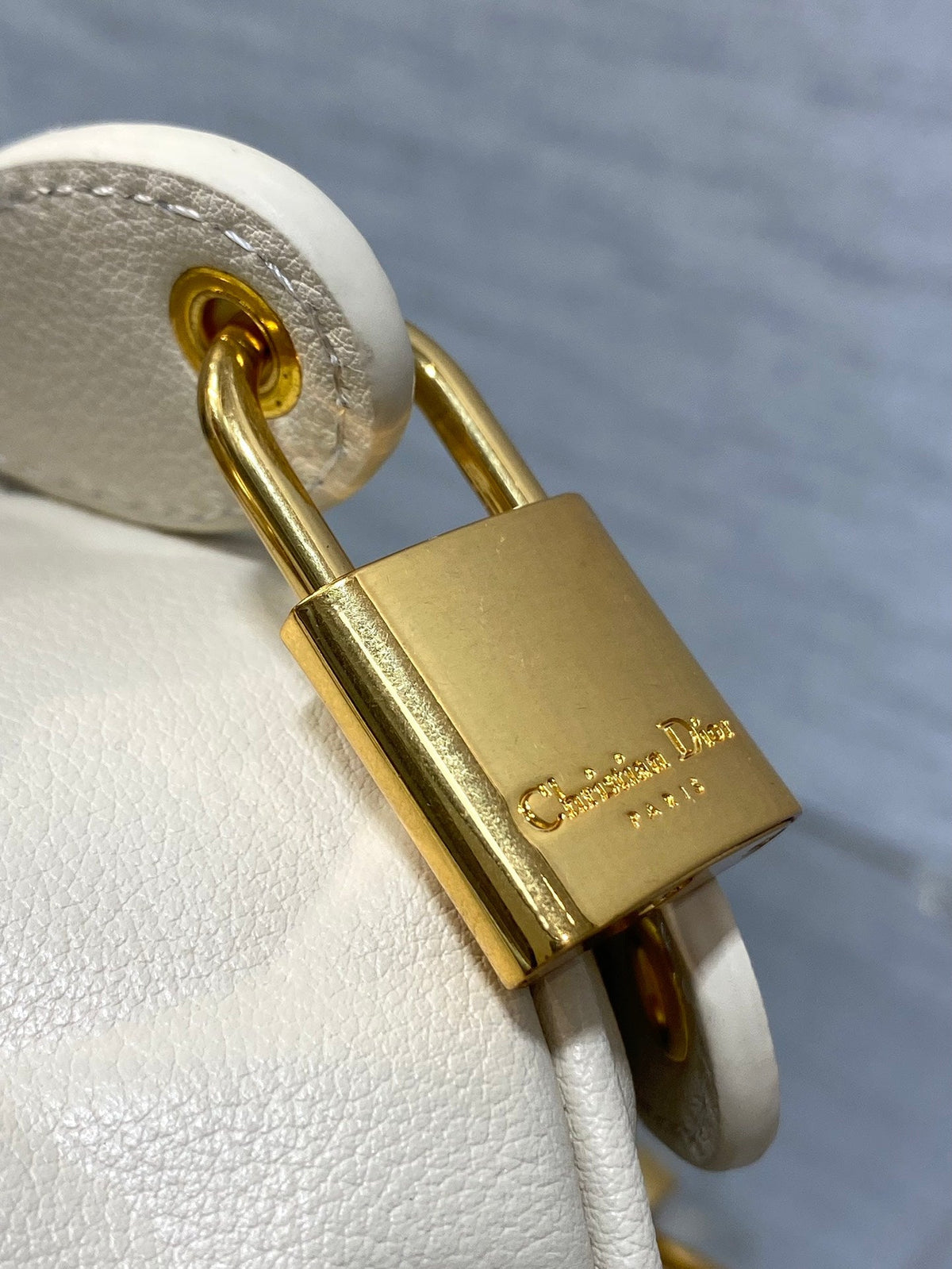 Dior Groove 20 Bag in White Cream Macrocannage Calfskin with Gold Hardware