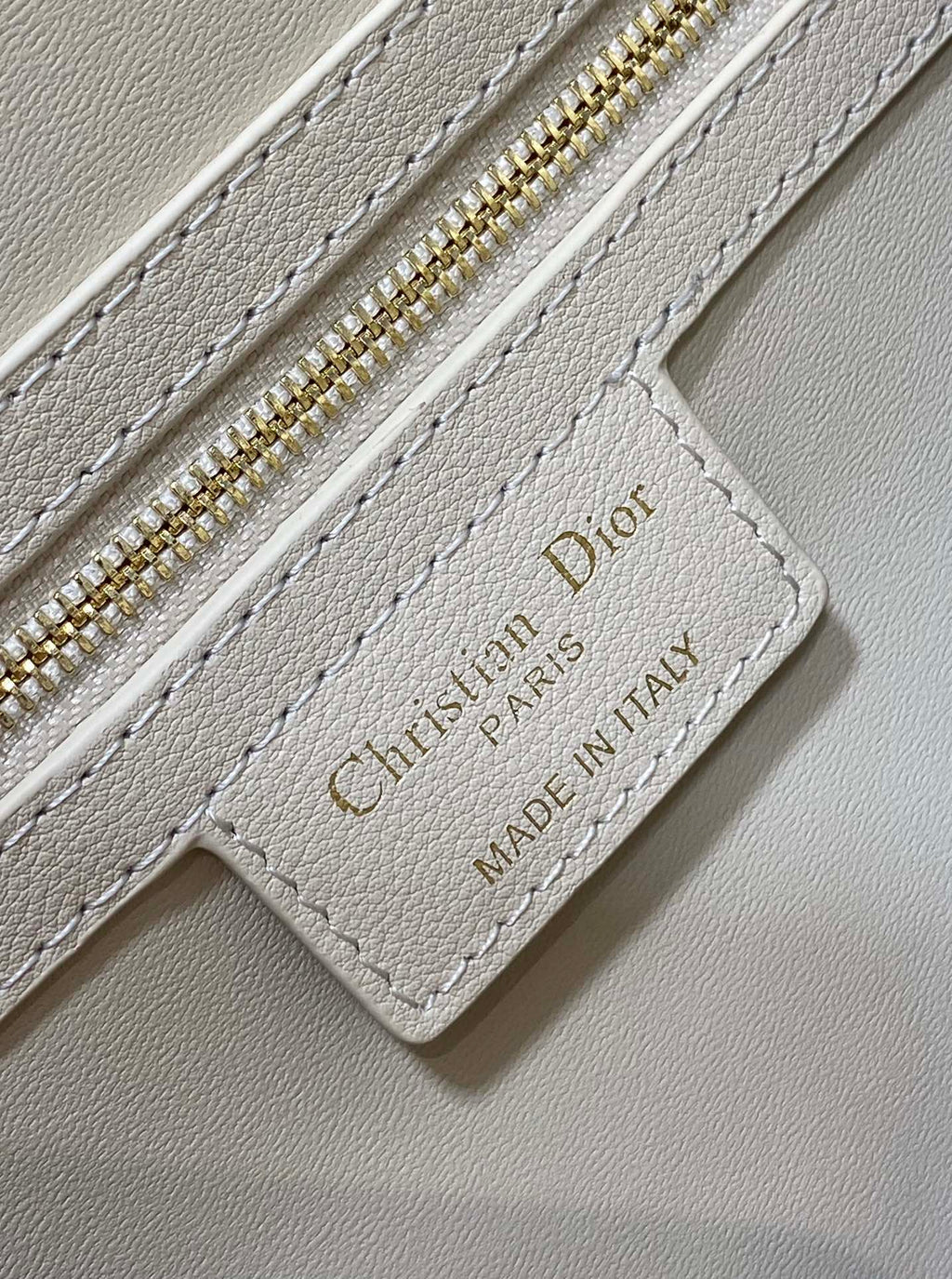 Dior Groove 25 Bag in White Cream Macrocannage Calfskin with Gold Hardware