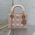 Dior 25S Mini Lady Bag 17 in Pink Calfskin Charm Crystal Embellishments
