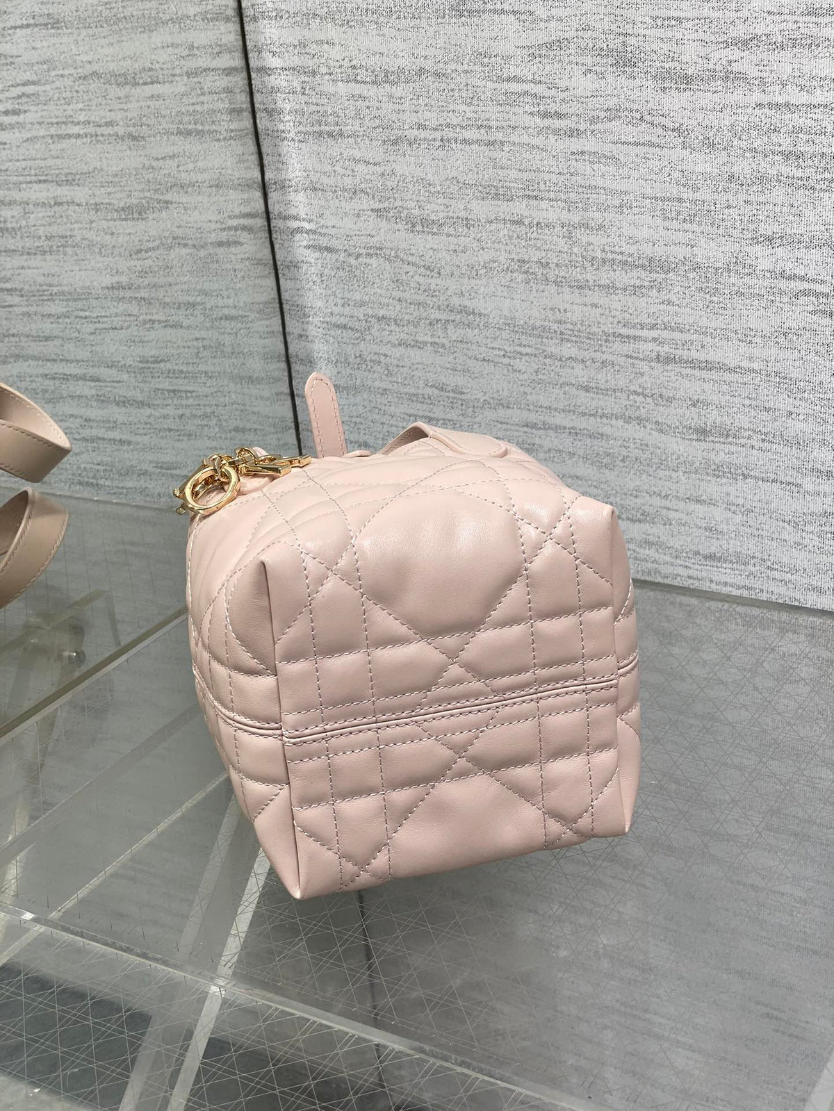 Dior 25S Always Mini Bag 13 in Light Pink Macrocannage Calfskin Gold Hardware
