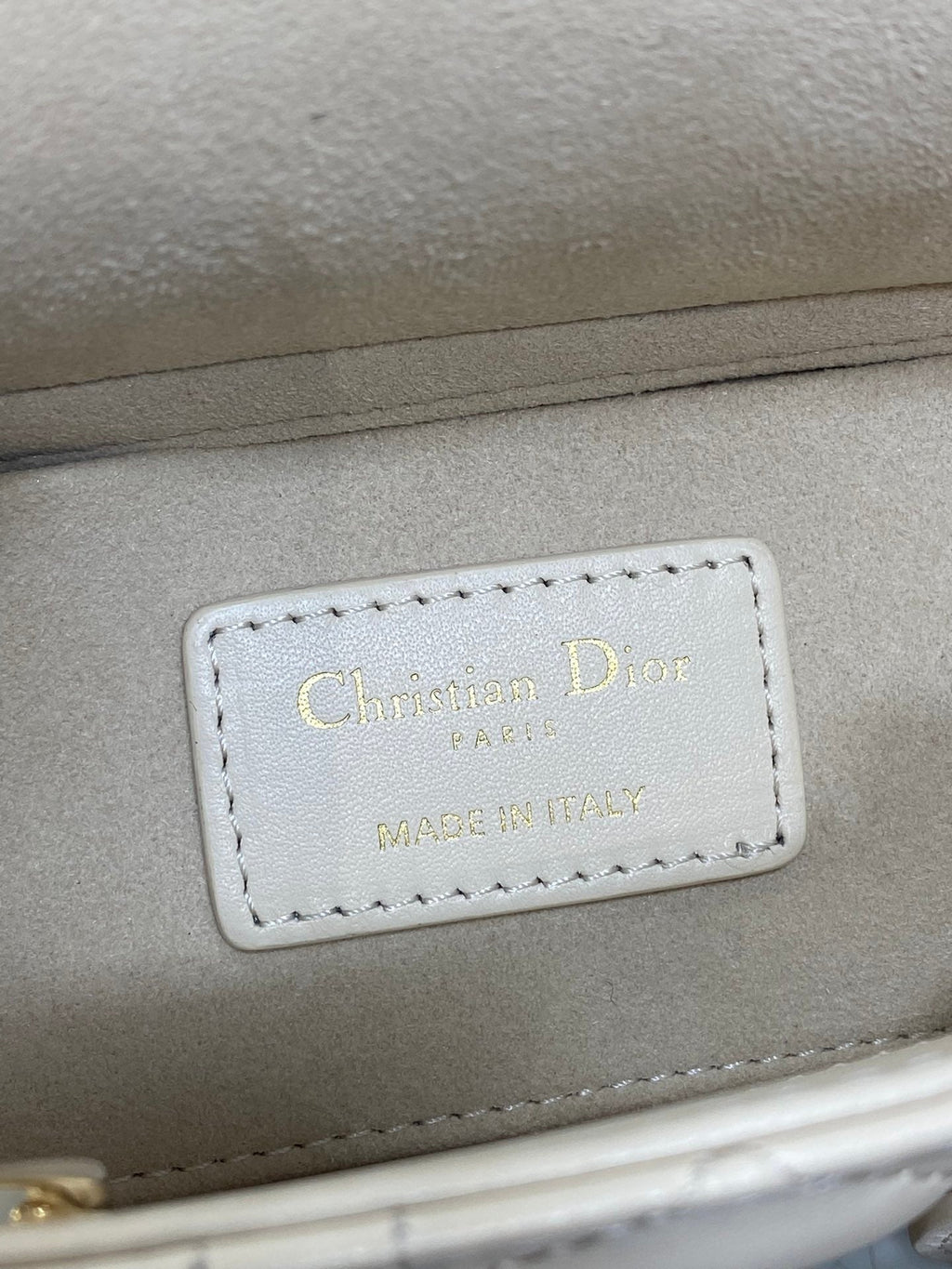 Dior 25S Small Lady D-Joy 22 in Beige Lambskin Gold Hardwre Bag