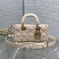 Dior 25S Small Lady D-Joy 22 in Beige Lambskin Gold Hardwre Bag