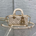 Dior 25S Micro Lady D-Joy 16 in Beige Lambskin Gold Hardwre Bag