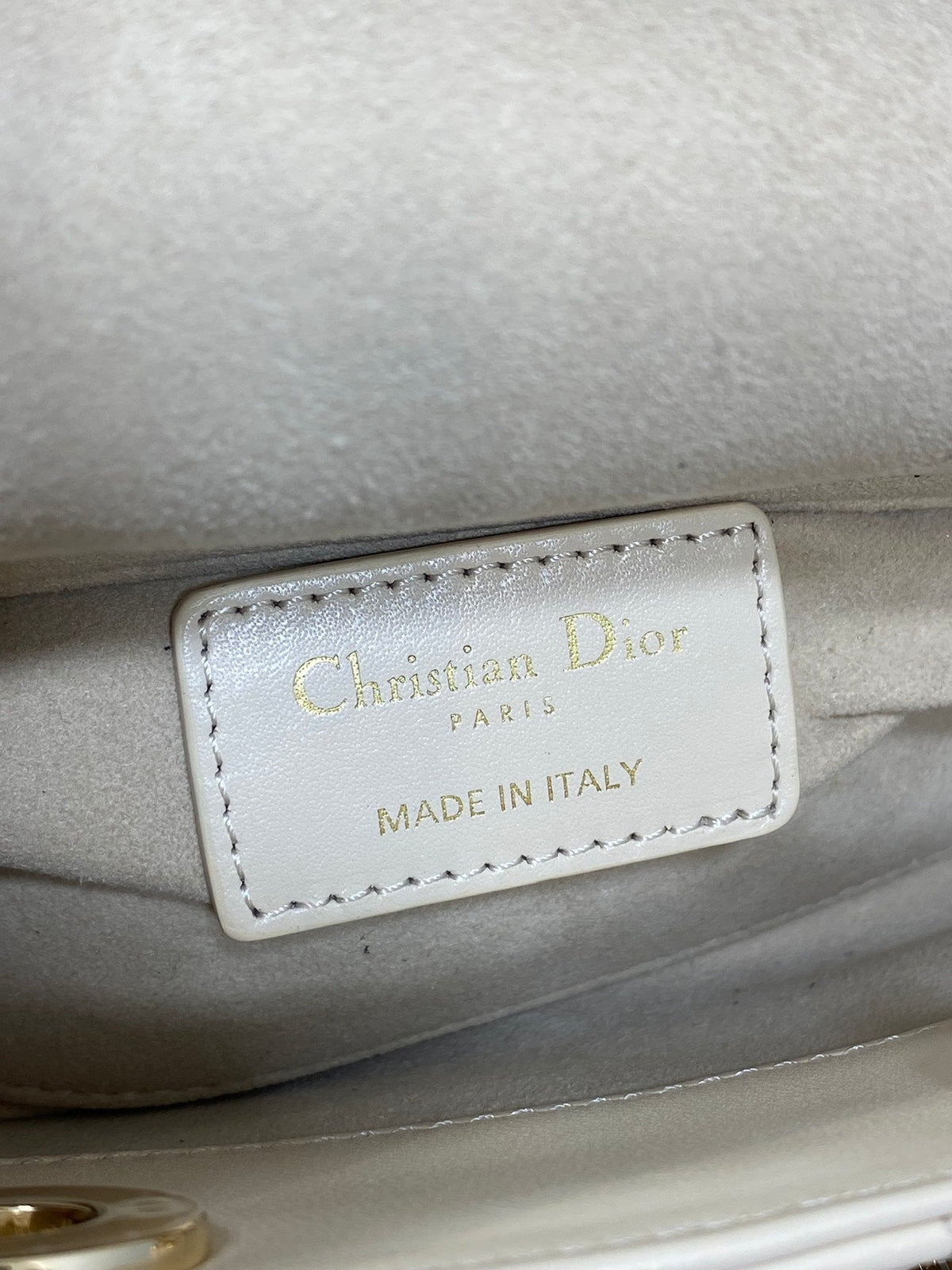 Dior 25S Micro Lady D-Joy 16 in Beige Lambskin Gold Hardwre Bag