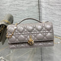 Dior 25S Talk Phone Pouch 21 in Dirty Lilac Cannage Lambskin Gold Hardware