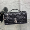 Dior 25S Talk Phone Pouch 21 in Black Cannage Lambskin Silver Hardwre
