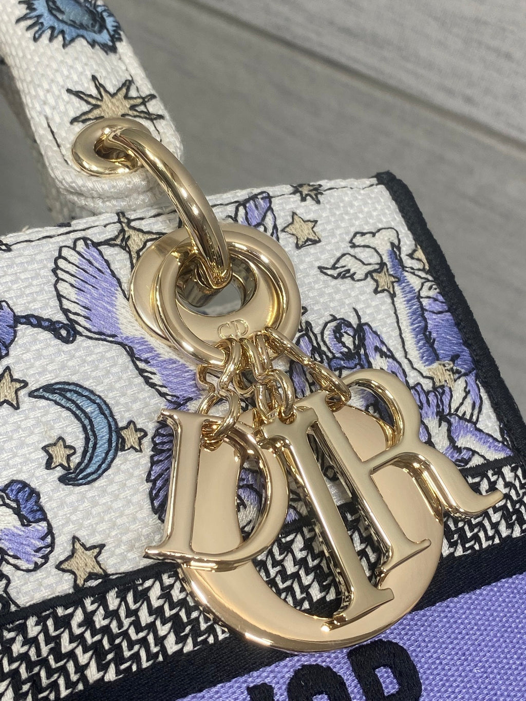 Dior 25S Small Lady D-Lite Bag 24 in Purple Night of Dreams Embroidery