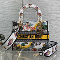 Dior 25S Small Lady D-Lite Bag 24 in Yellow Canvas Cannes