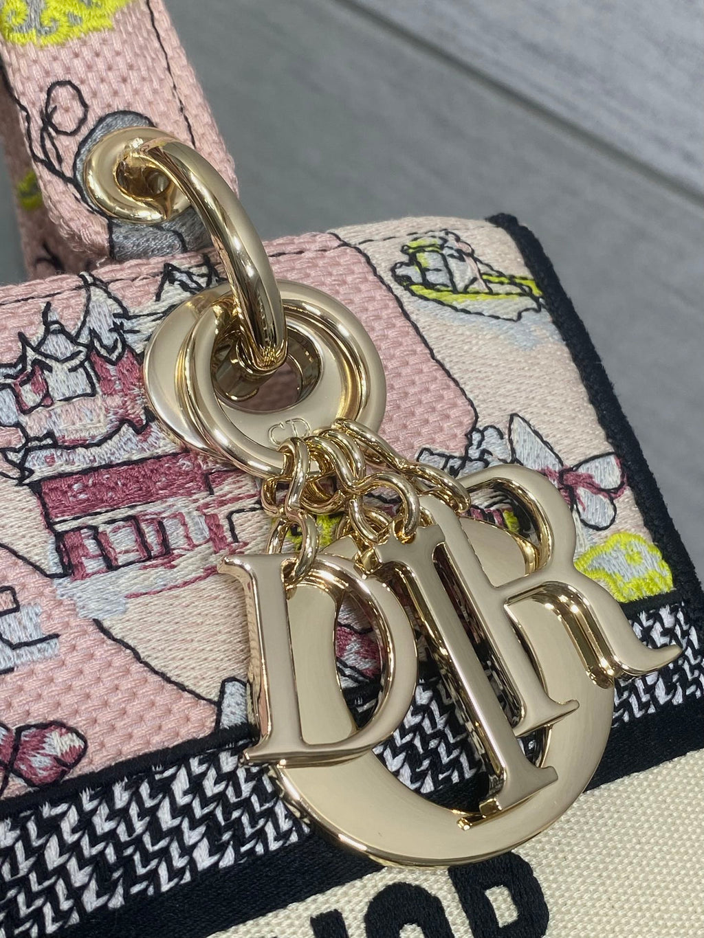 Dior 25S Small Lady D-Lite Bag 24 in Pink Canvas Butterfly