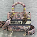 Dior 25S Small Lady D-Lite Bag 24 in Pink Canvas Butterfly