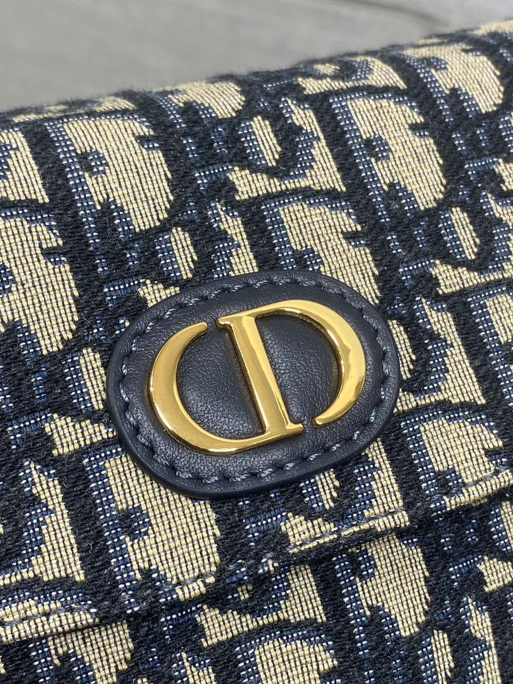 Dior 25S 30 Montaigne Avenue Bag 23 in Blue Canvas Oblique Jacquard