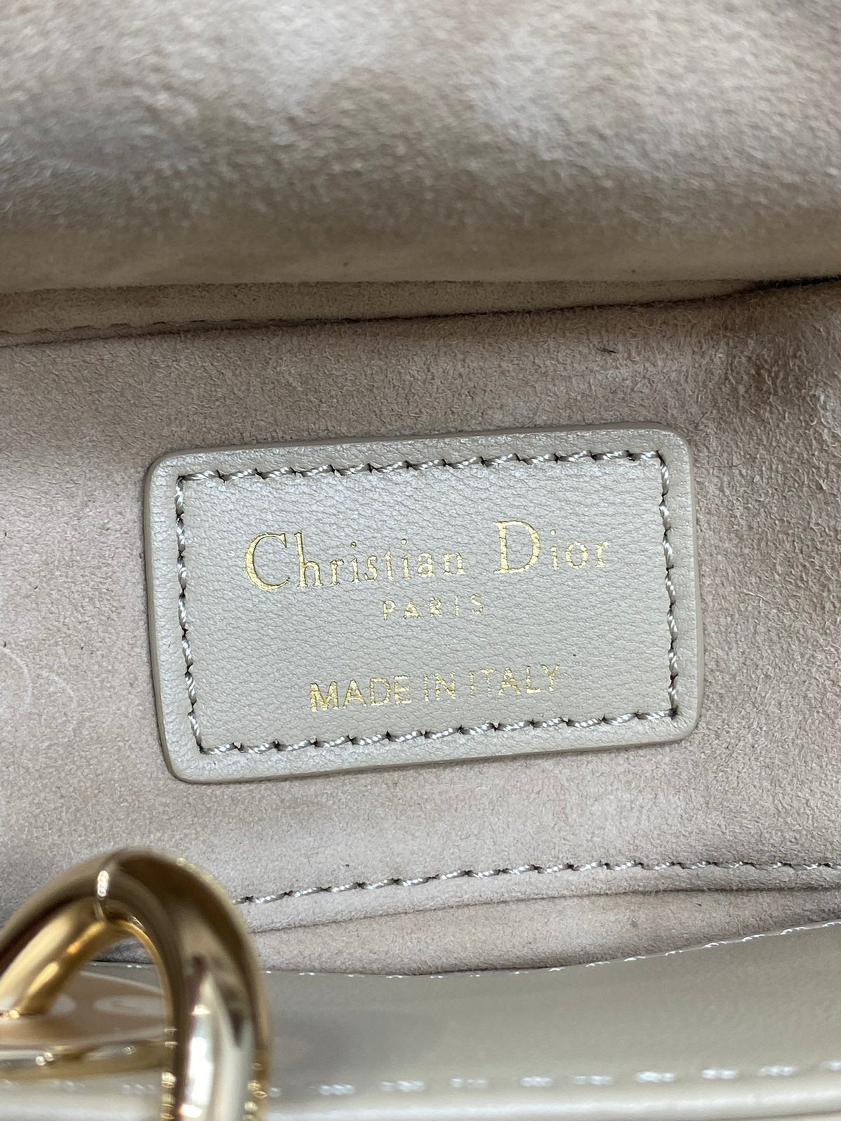 Dior 25S Micro Lady D-Joy 19 in Powder Beige Calfskin Gold Hardwre Bag