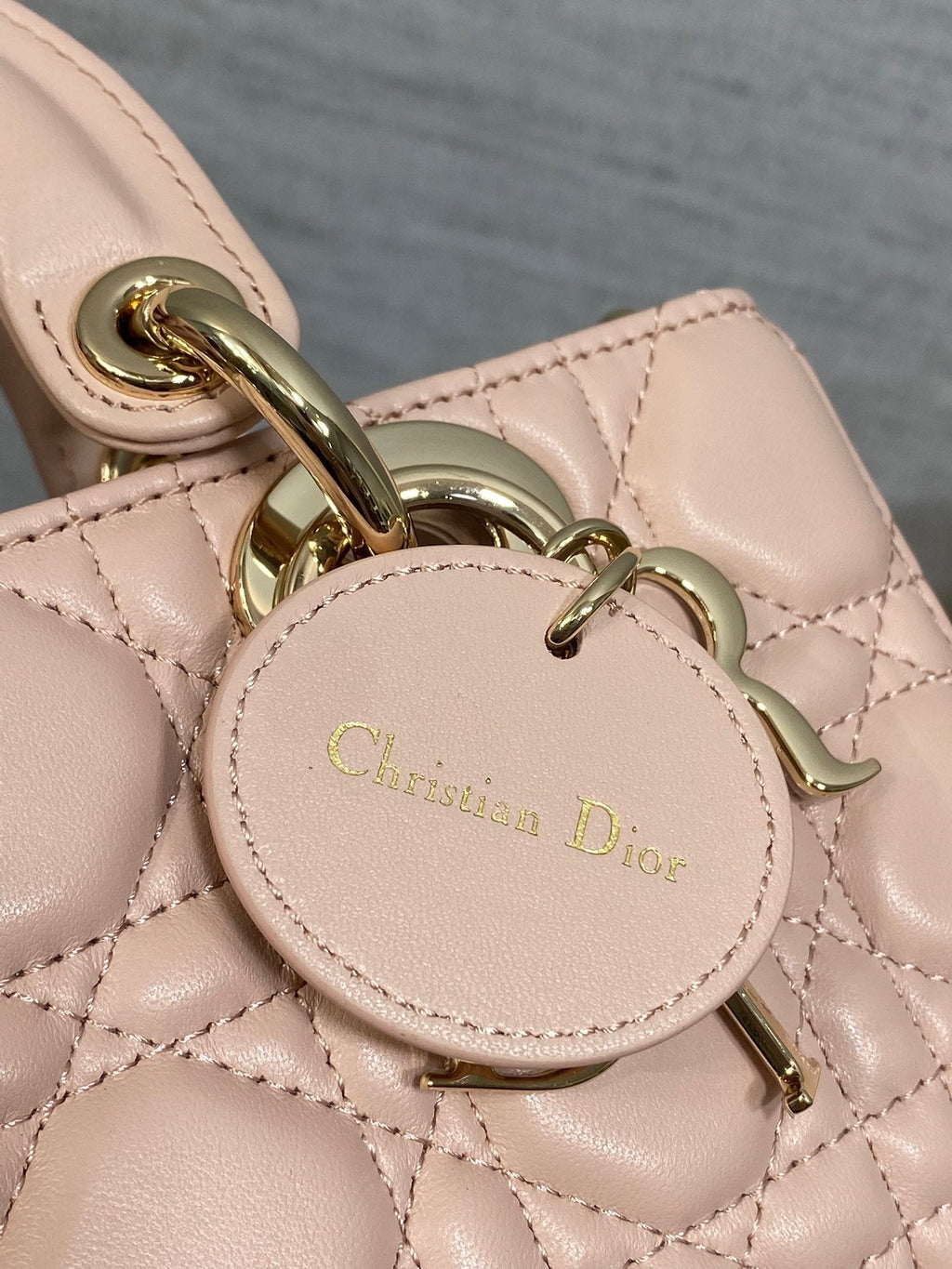 Dior 25S Micro Lady D-Joy 19 in Baby Pink Calfskin Gold Hardwre Bag