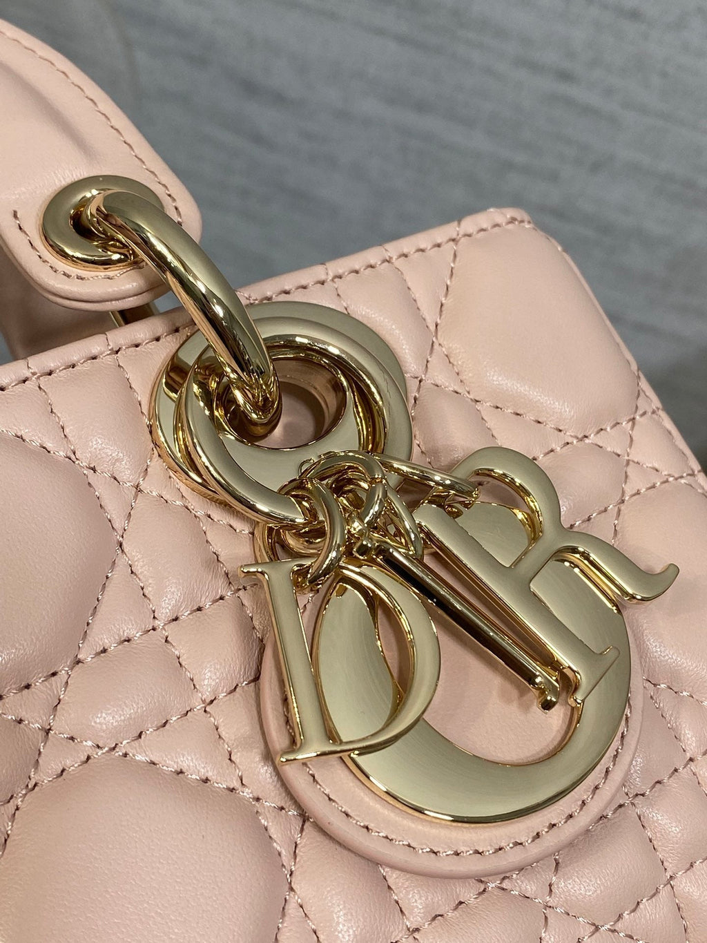 Dior 25S Micro Lady D-Joy 19 in Baby Pink Calfskin Gold Hardwre Bag