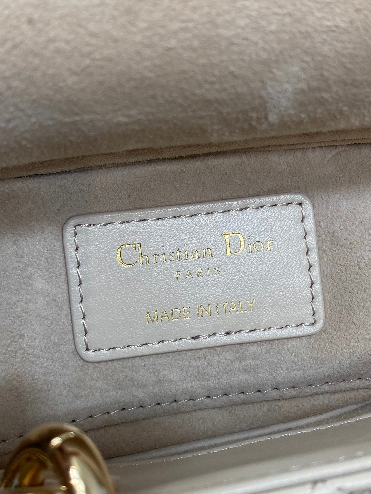 Dior 25S Micro Lady D-Joy 19 in Beige Calfskin Gold Hardwre Bag