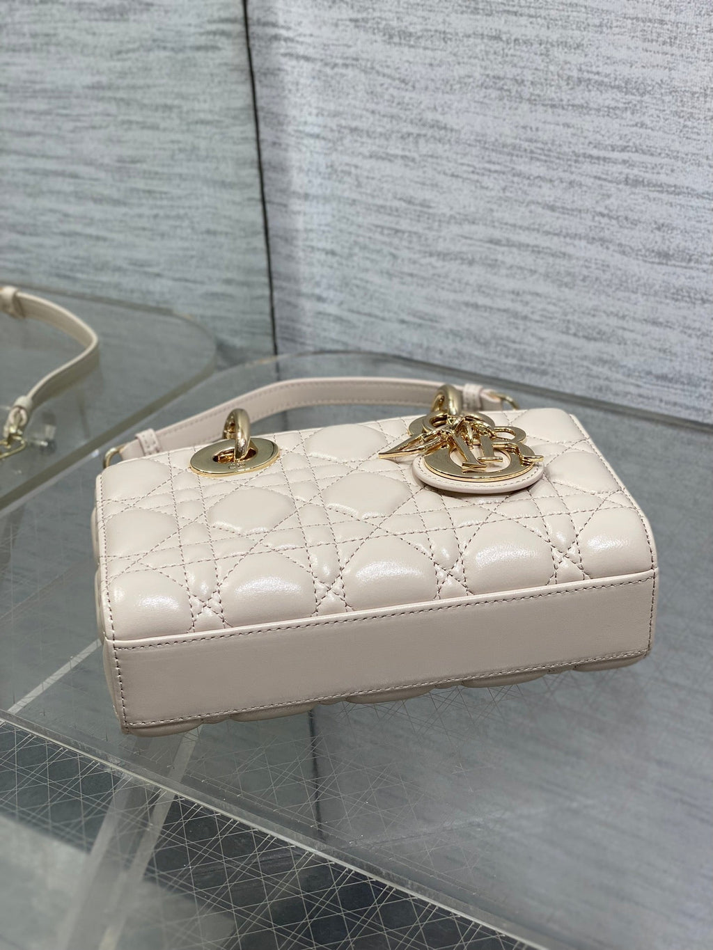 Dior 25S Micro Lady D-Joy 19 in Beige Calfskin Gold Hardwre Bag