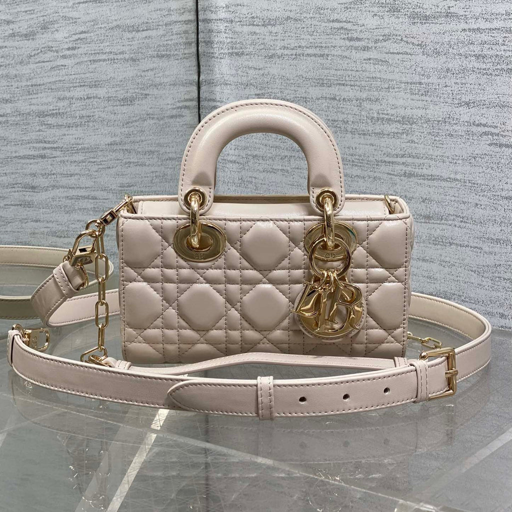 Dior 25S Micro Lady D-Joy 19 in Beige Calfskin Gold Hardwre Bag