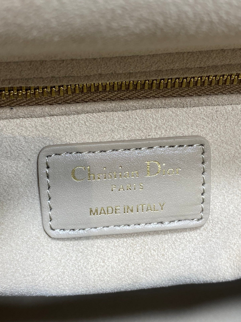 Dior 25S Medium Lady Bag 24 in Powder Beige Calfskin Gold Hardwre