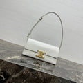 Celine 25S Triomphe Bag 24 in White Shiny Calfskin