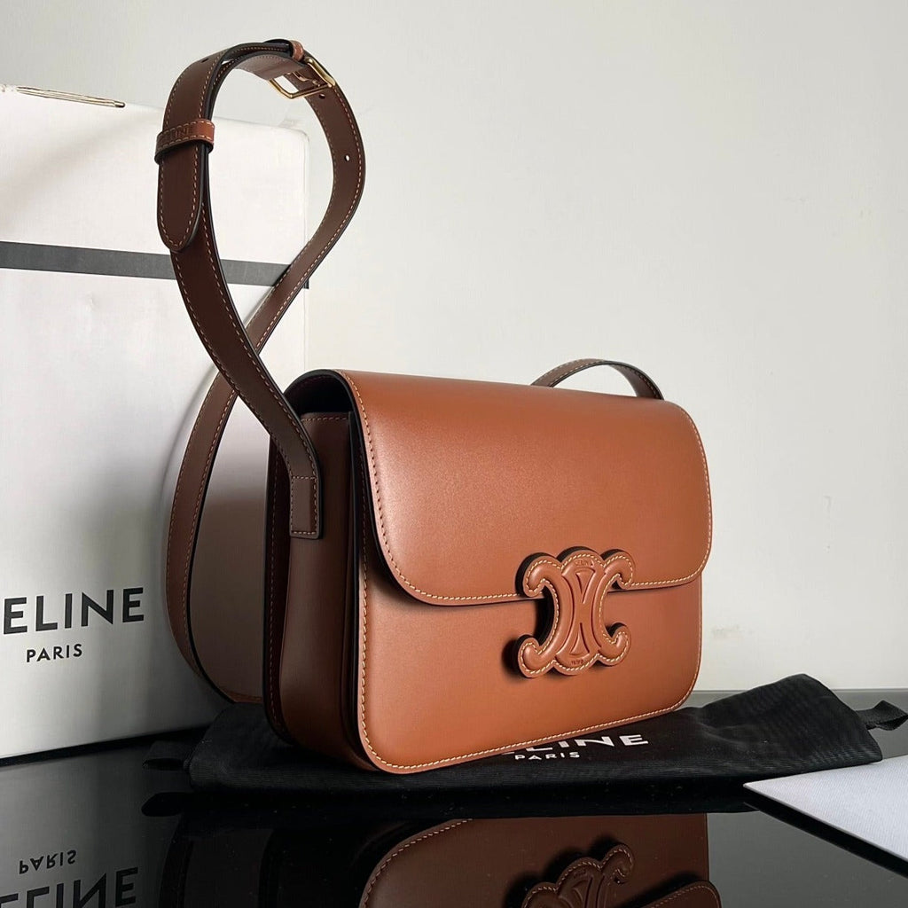Celine Classique Triomphe 22 Tan Smooth Calfskin Bag