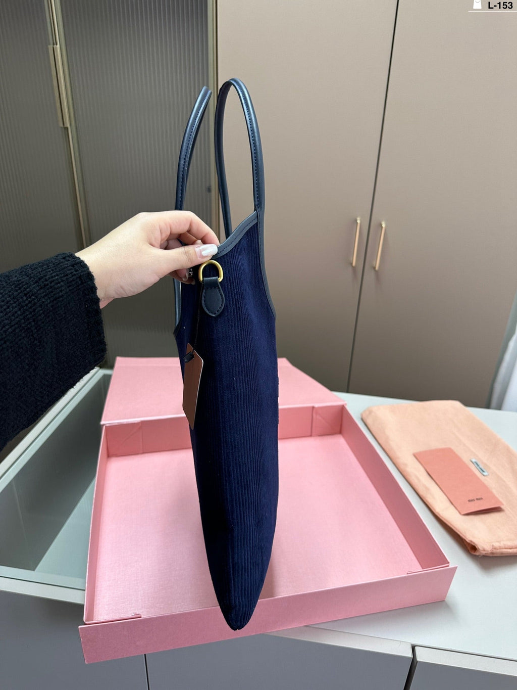 Ivy Tote Bag 34 in Navy Corduroy