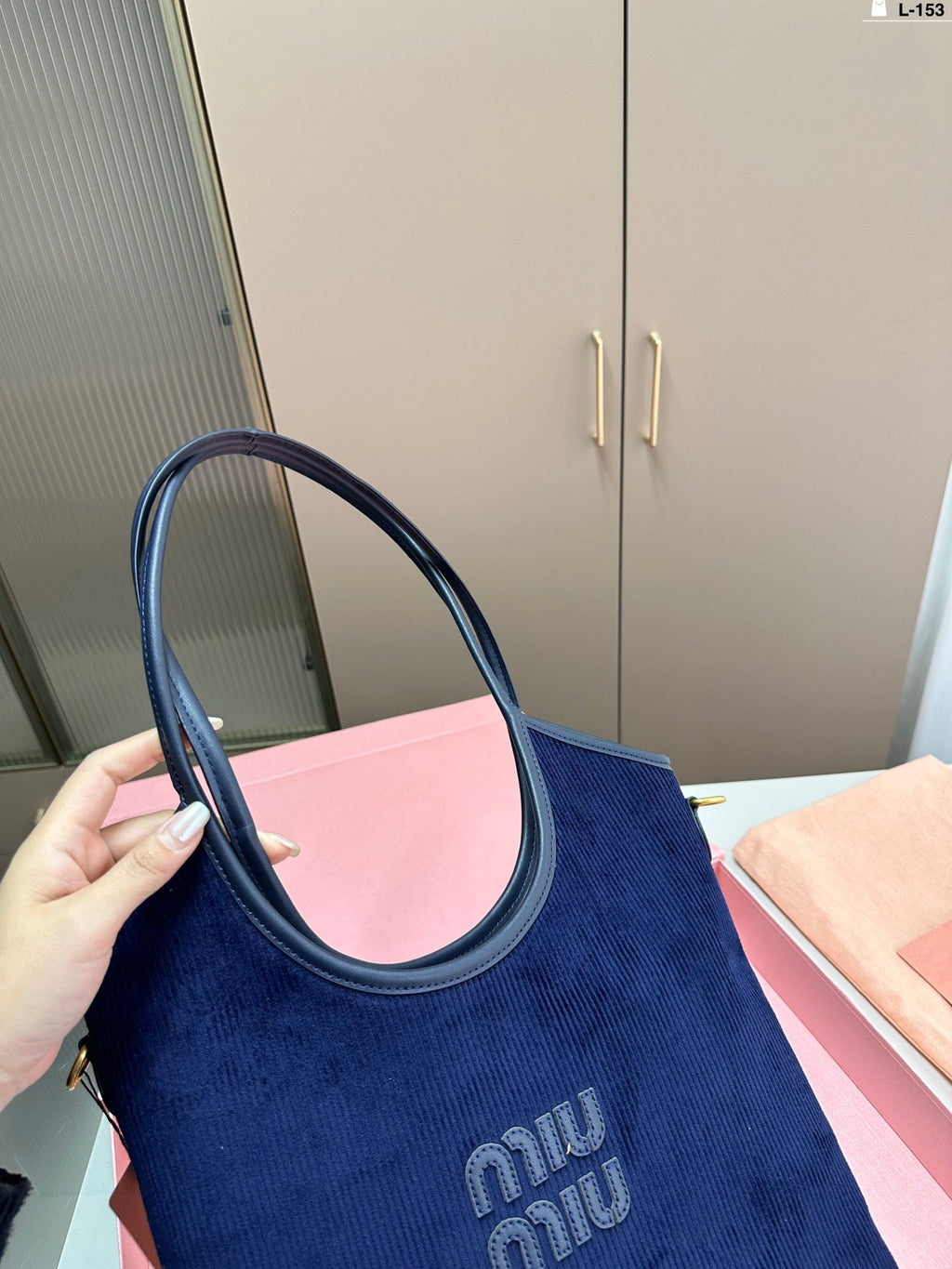 Ivy Tote Bag 34 in Navy Corduroy