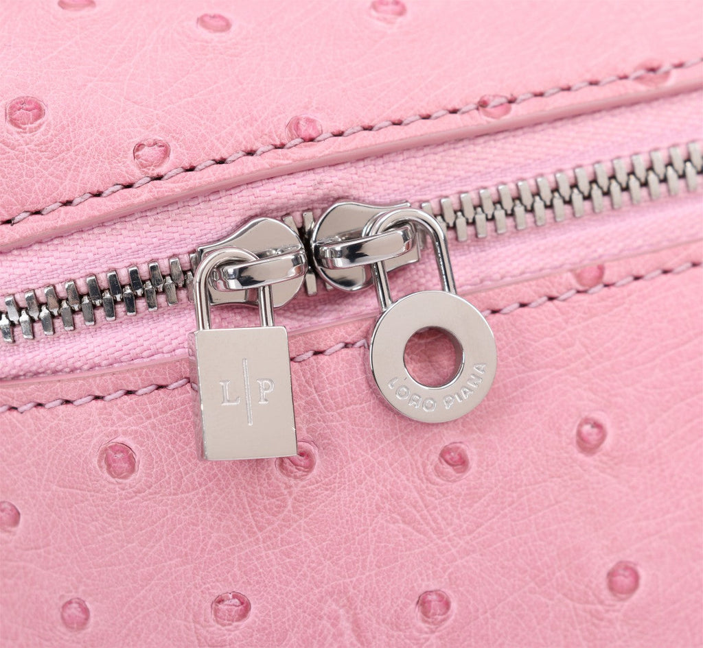 Loro Piana Extra Pocket L19 in Baby Pink Ostrich Leather Bag