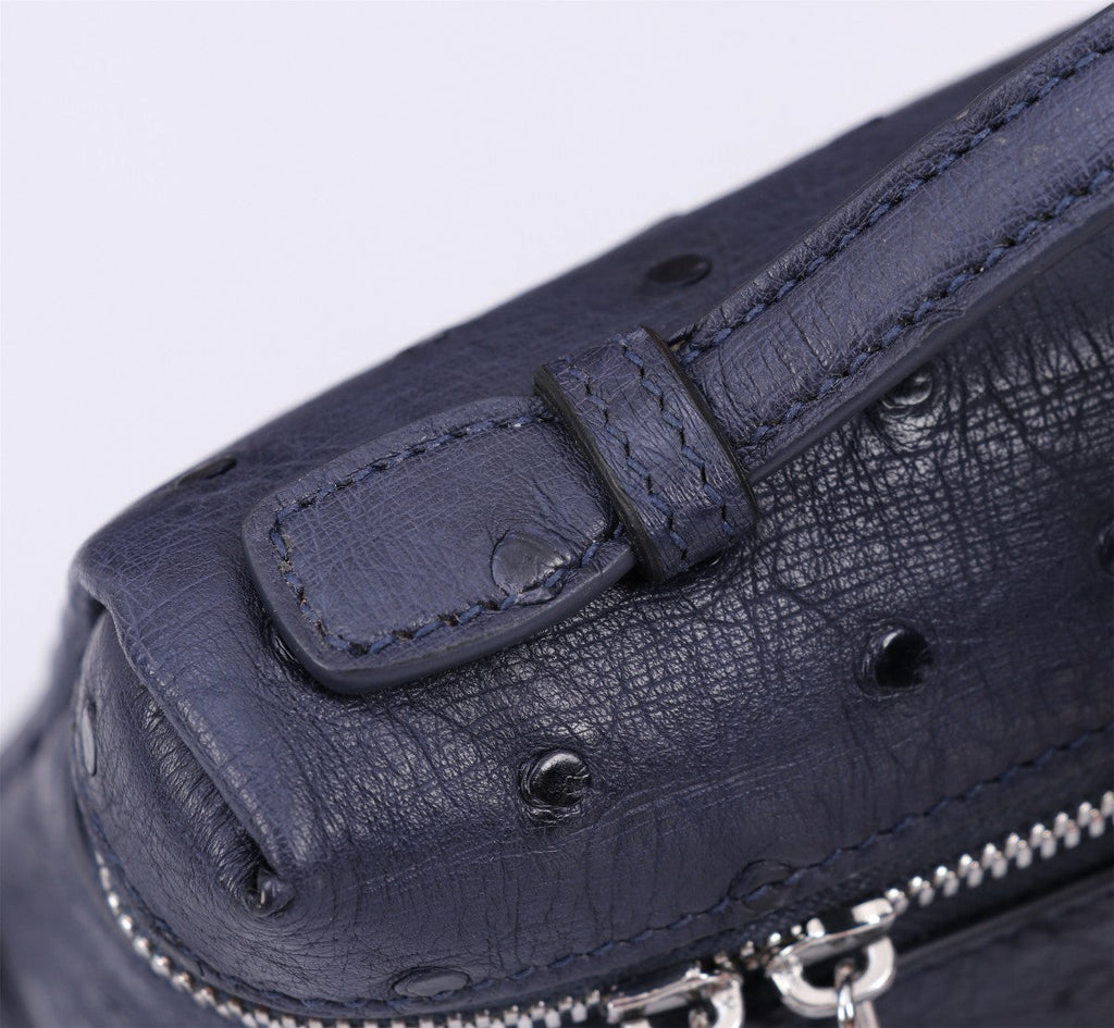 Loro Piana Extra Pocket L19 in Space Blue Ostrich Leather Bag