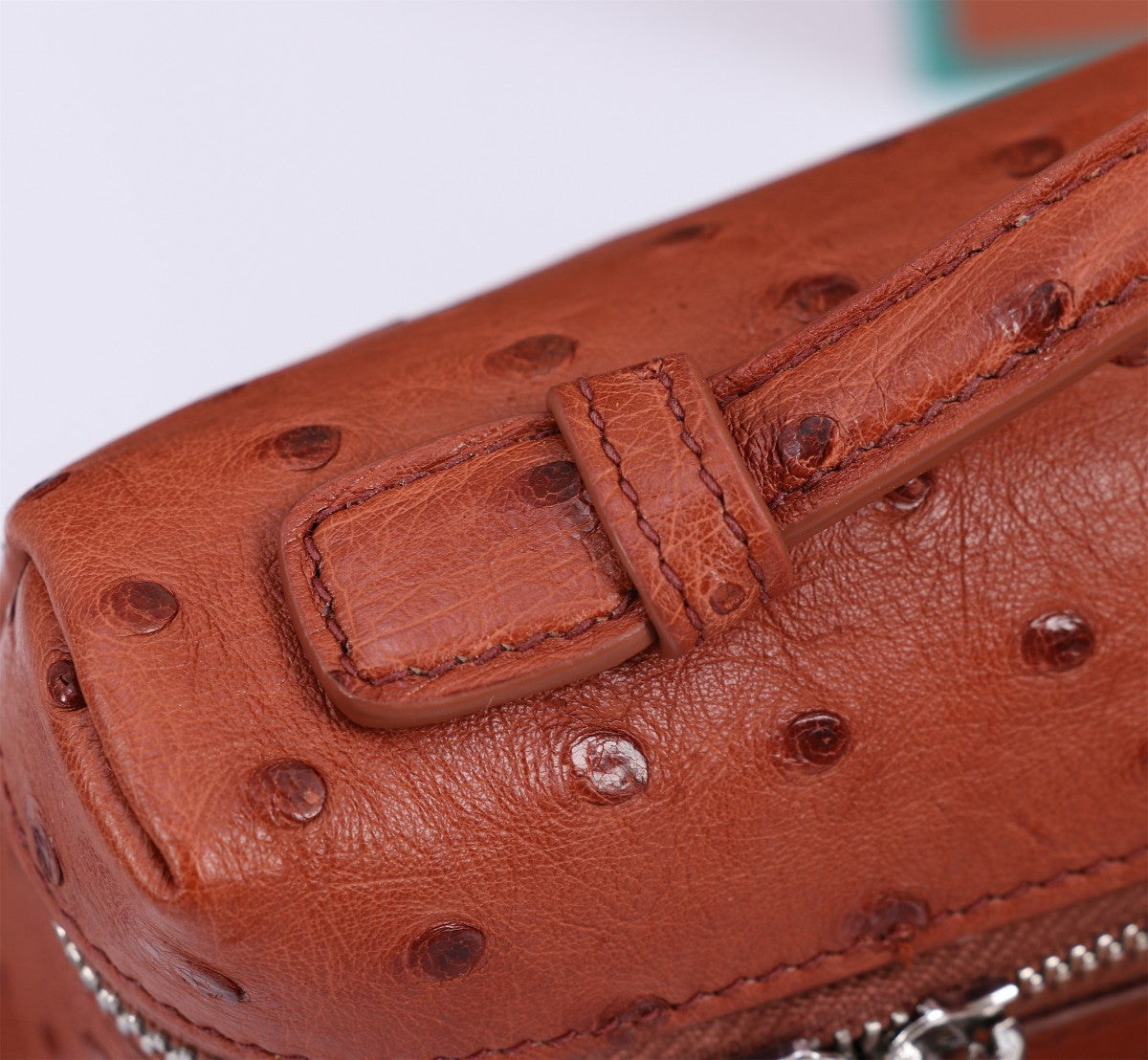 Loro Piana Extra Pocket L19 in Red Brown Ostrich Leather Bag