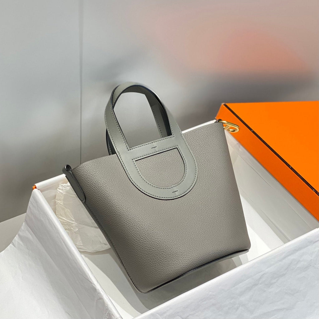Hermes 25S in the Loop 18 in Etoupe Calfskin Gold Hardware Bag