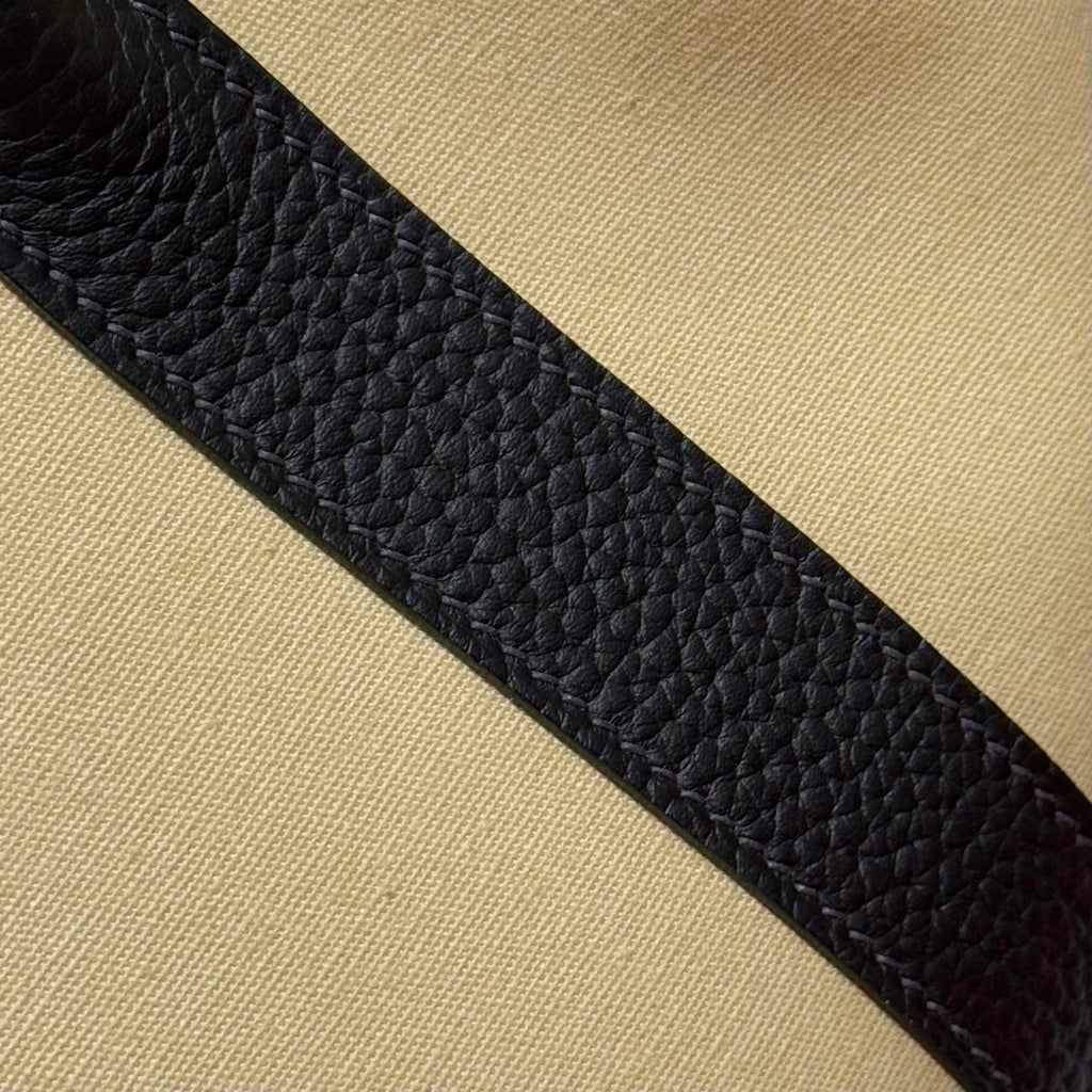 Hermes Garden Party 30cm in Dark Beige Toilets Cotton Canvas and Black Calfskin Bag