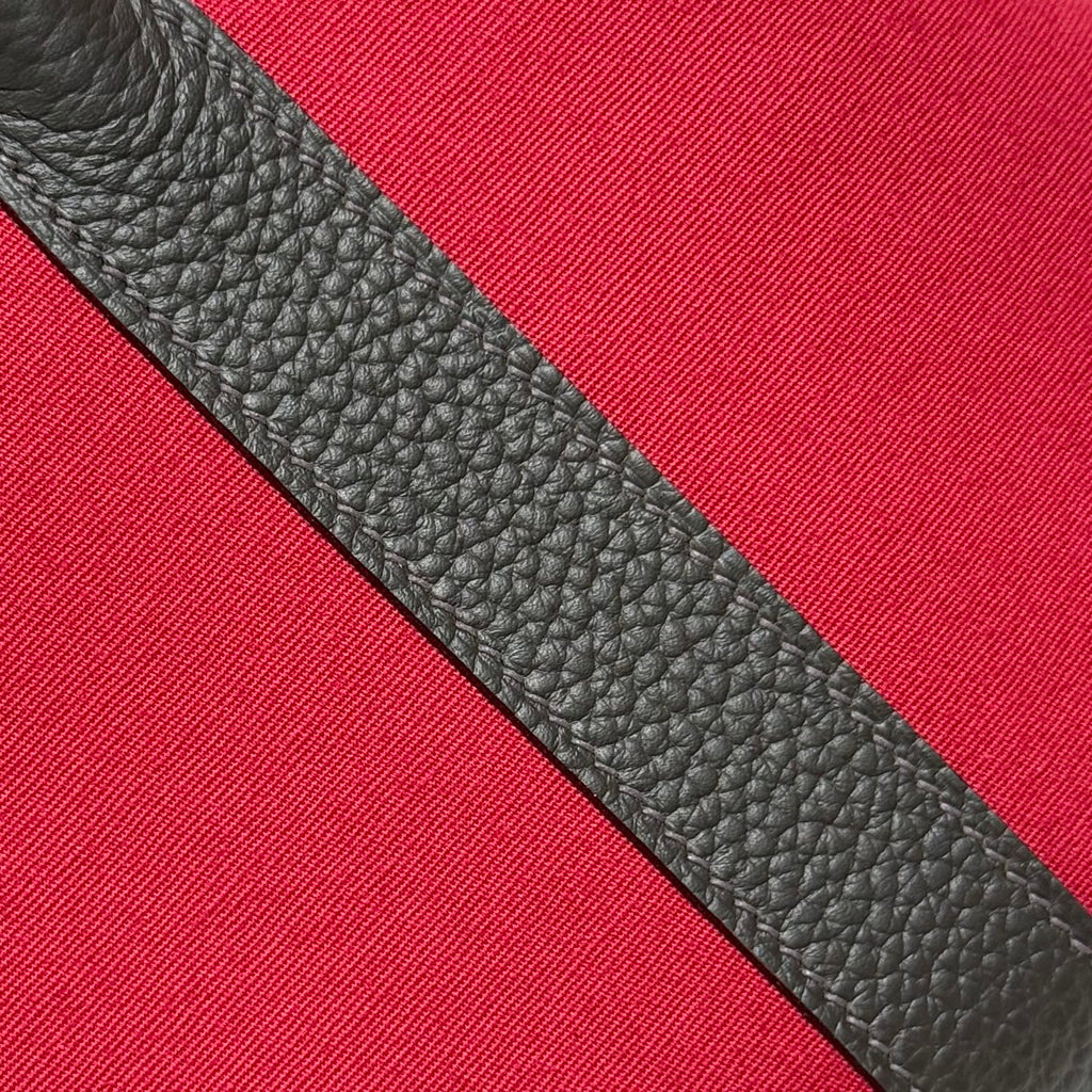 Hermes Garden Party 30cm in Red Toilets Cotton Canvas and Dark Brown Calfskin Pink On Side Other Bag