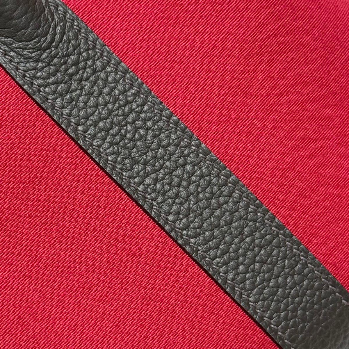 Hermes Garden Party 30cm in Red Toilets Cotton Canvas and Dark Brown Calfskin Pink On Side Other Bag