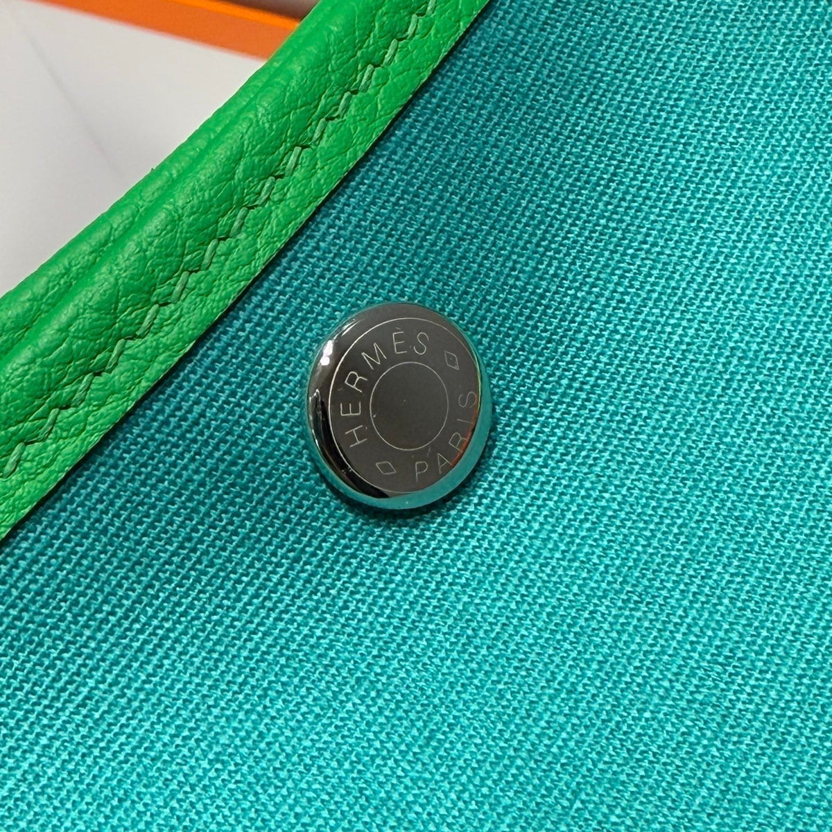 Hermes Garden Party 30cm in Cadmium Green Toilets Cotton Canvas and Green Calfskin Bag