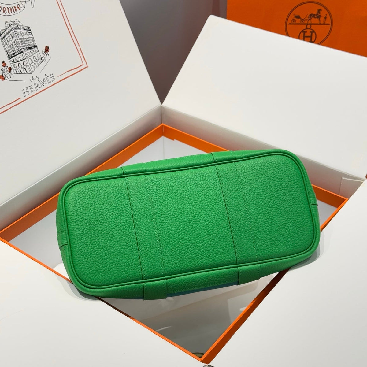 Hermes Garden Party 30cm in Cadmium Green Toilets Cotton Canvas and Green Calfskin Bag